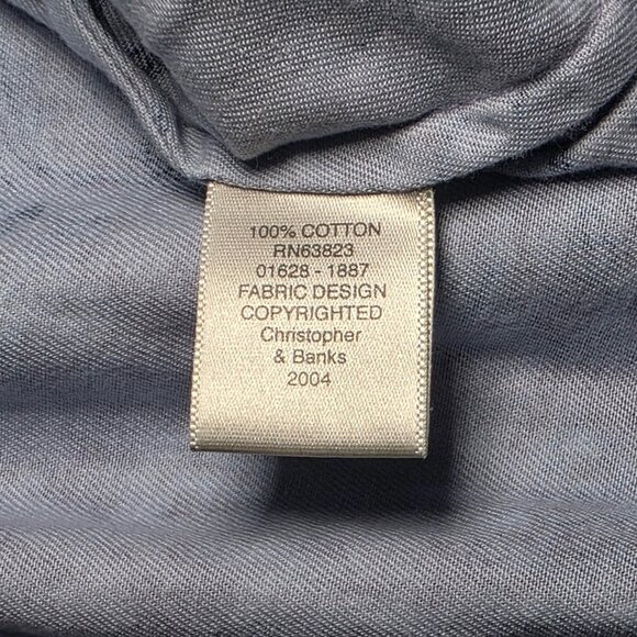 Christopher Banks Womens Purple Blue Floral Long Sleeve Button Up Blouse Size XL - Picture 4 of 13